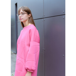 sustainable, pink, jumper dress