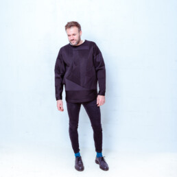 black pullover, pullovers, unisex, sustainable, neoprene jumper