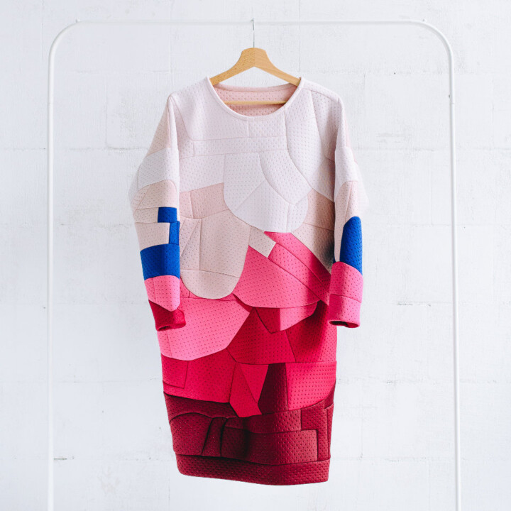 neoprene dress, sustainable fashion, neoprene, ombre dress