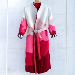 colorful coat, ombre coat, unique coat