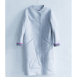 neoprene coat, zero waste fashion, neoprene coat, spring coat