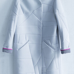 neoprene scraps, neoprene coat, unique coat, zefyras fashion