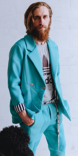 neoprene blazer, neoprene suit, men fashion, unique suit