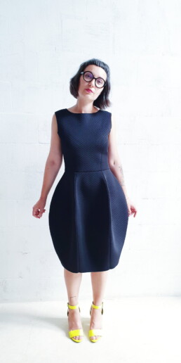 black dress, tulip dress, occasion dress