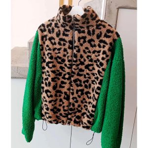 Green teddy jacket